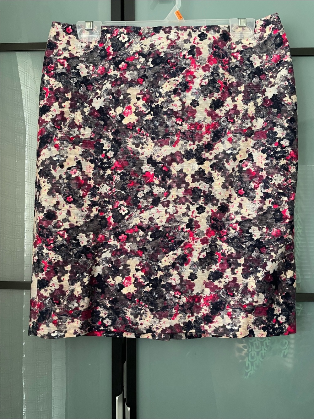 Talbots Floral Pencil Skirt - Pink, Black & Cream